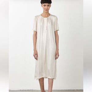 Raquel Allegra liquid satin short sleeve dress